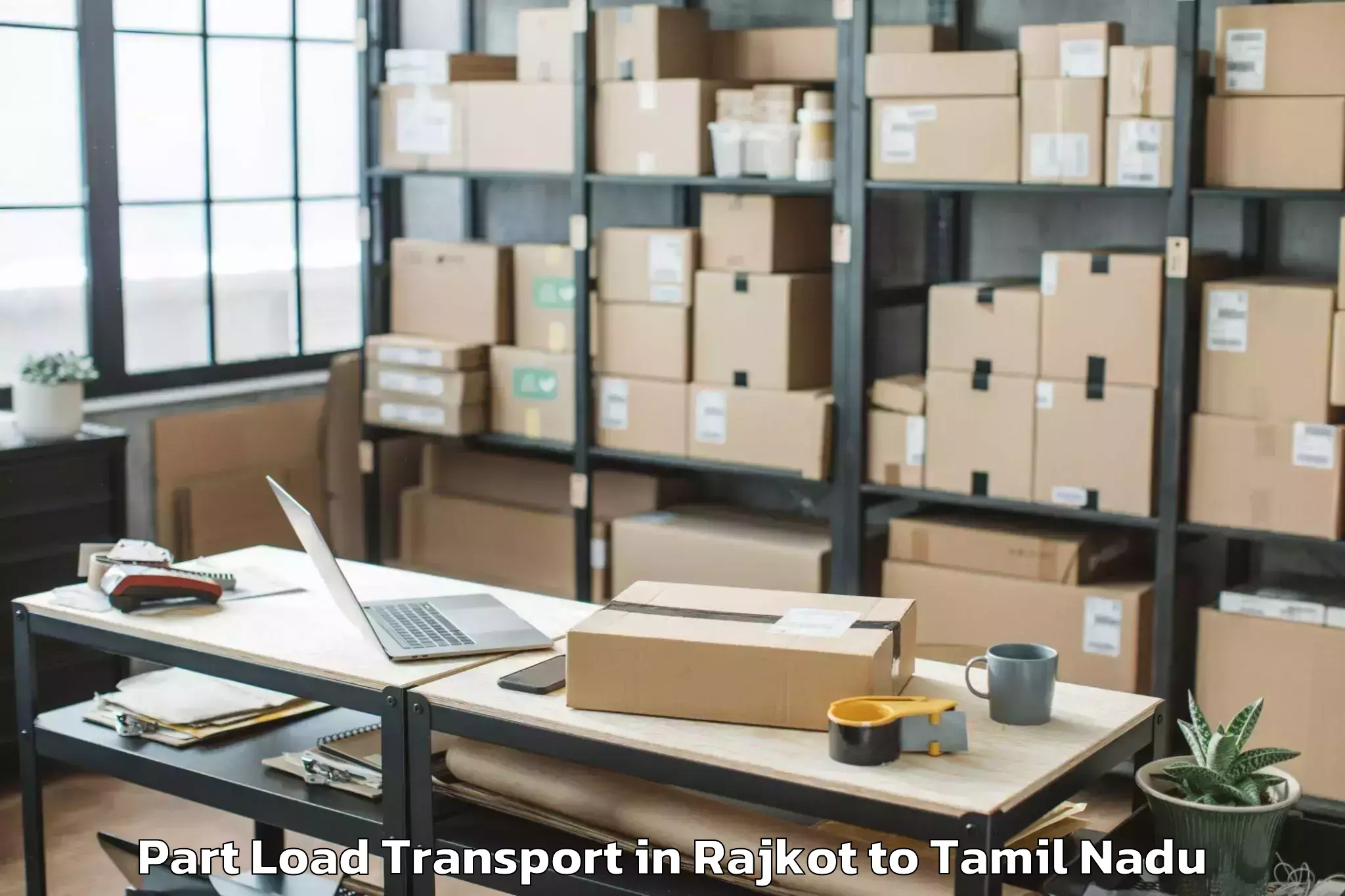 Affordable Rajkot to Kanchipuram Part Load Transport